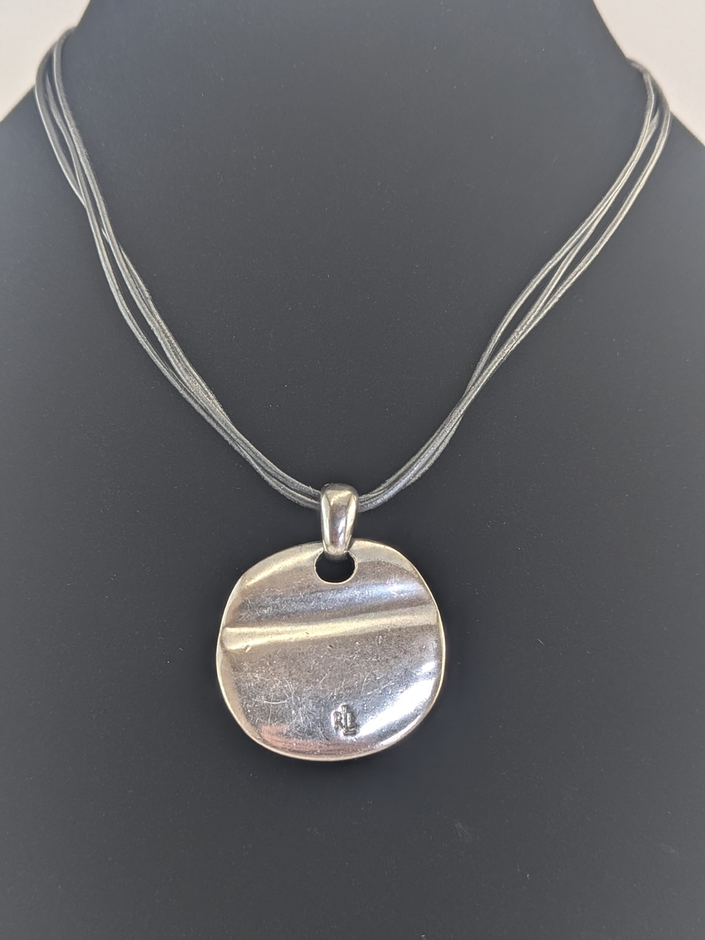 Sterling Silver Round Disc Pendant Necklace - Silver